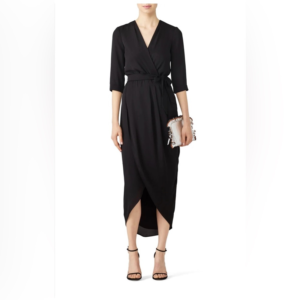Amanda Uprichard Elegant Black Wrap Dress